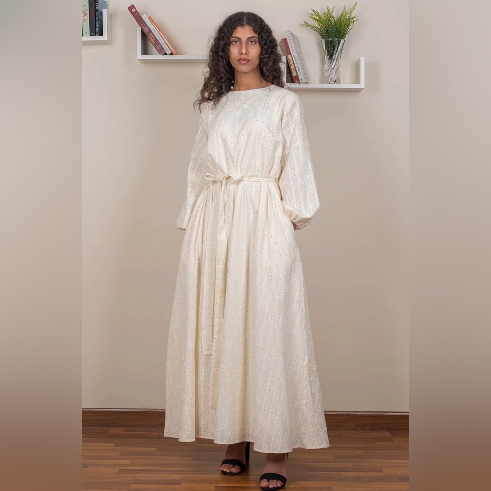 REVEIL 🔹 DAISY PUFFED SLEEVE DRESS WITH POCKETS | MEDIUM